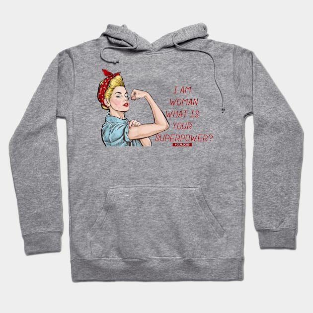Womens day Superpower Hoodie by Alexander S.